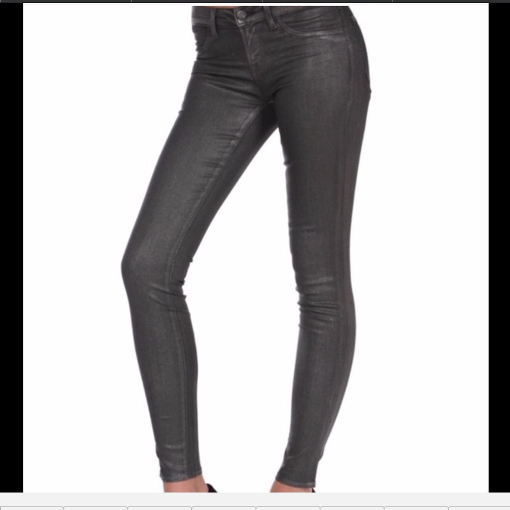 Nwot J Brand Super Skinny 901 Moonwalk Coated Leggings Size 25